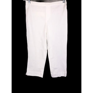 Isaac Mizrahi Women's 24/7 Stretch Petite Pull-on Crop Pants White Size 10P